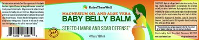Raise Them Well Natural Belly Balm for Pregnancy with Magnesium Oil, Aloe Vera, Jojoba Coconut and Lavender Oil &amp; Beeswax | 4 fl oz