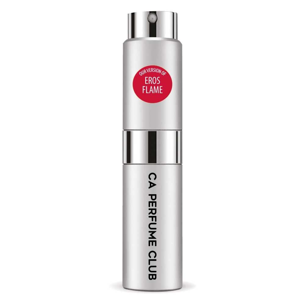 CA Perfume Impression of Eros Flame For Men Replica Version Fragrance Dupes Concentrated Long Lasting Eau de Parfum Spray Refillable Atomizer Bottle 0.27 Fl Oz/8ml-X1