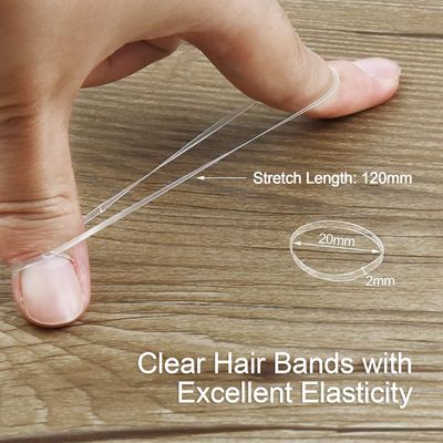 EAONE Clear Elastic Hair Rubber Bands, 2500pcs No Damage Mini Hair Ties Small Tiny Ponytail Holder, Hairstyling Accessories for Women Girls, 20mm in Diameter and 2mm in Width