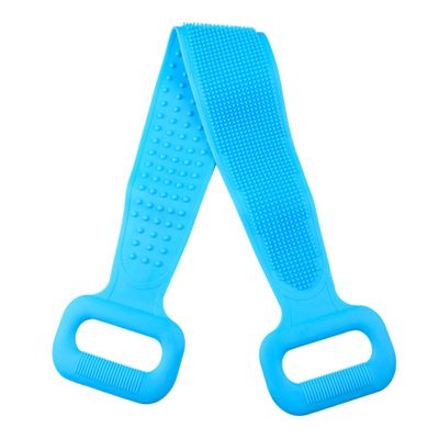 Silicone Bath Body Brush - Silicone Body Back Scrubber Lathers Well Bath Shower Towel Silicone Body Wash Scrubber (Blue)
