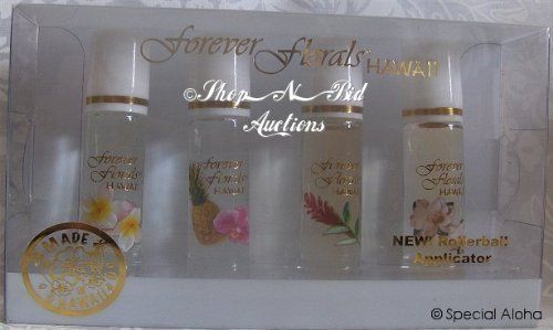 Forever Florals Hawaii Assorted 4-Pack Cologne Set with Rollerball Applicator