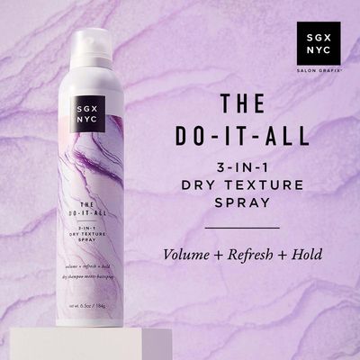 SGX NYC Dry Texture Spray - 3-in-1 Versatile Dry Shampoo and Hairspray for Refreshed Hair - 6.5 oz - UV Protection, Paraben Free, Vegan Friendly, Cruelty Free