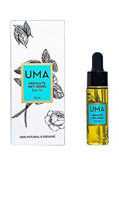 UMA Absolute Anti Aging Eye Oil | Ayurvedic oil for Dark circles, Eye bags, Wrinkles, Fine Lines and Crows Feet | Clean &amp; Cruelty free | Fast absorbing, and restorative (0.5 fl oz | 15 ml)