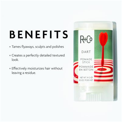 R+Co Dart Hair Wax Stick | Tame Flyaways, Sculpt &amp; Polish | Long-Lasting Texture | Vegan + No Parabens