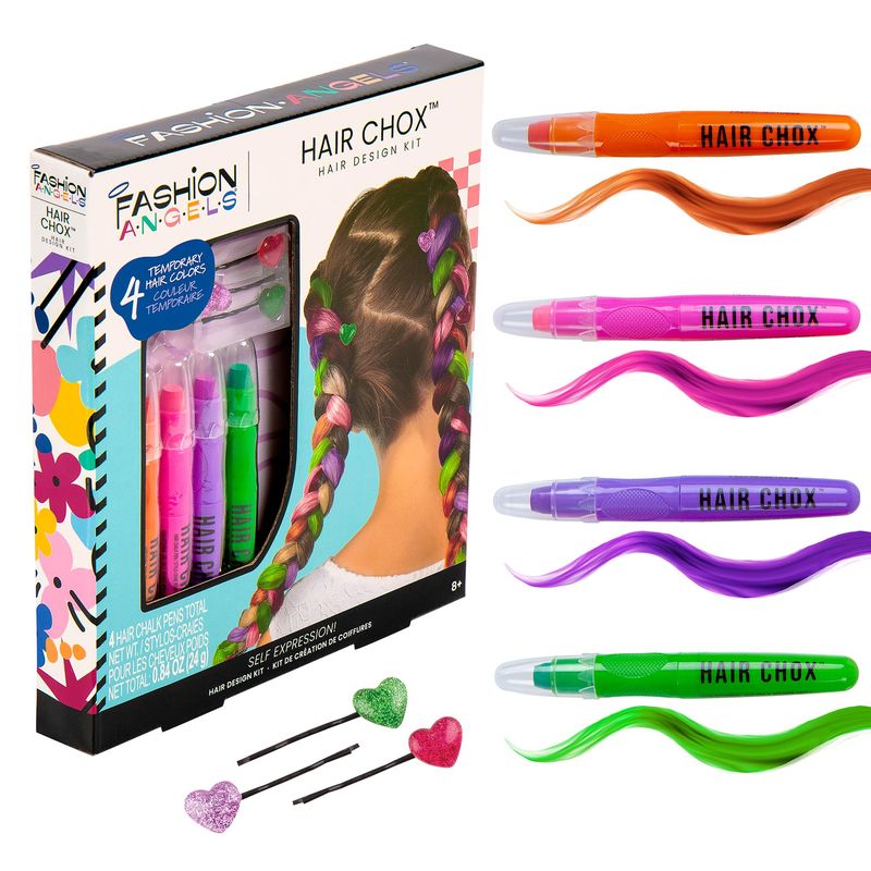Fashion Angels Hair Chox Set (12167), Hair Chalk Gift Set, Temporary Hair Color