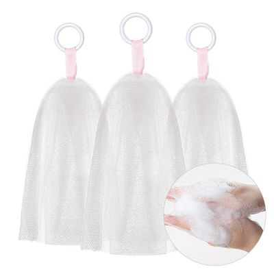 6Pcs Mesh Soap Bags Double Layer Bubble Soap Foaming Net Face Cleansing Shower Soap Saver Bag with Drawstring Design for Face Washing