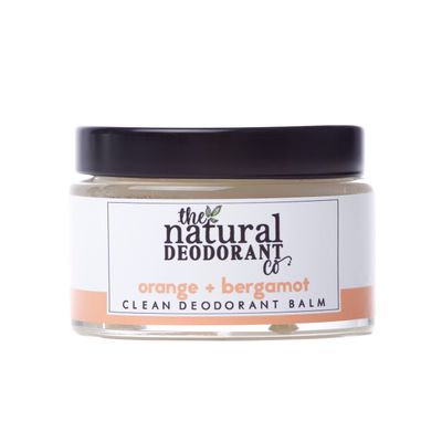 The Natural Deodorant Co, Clean Deodorant Balm Orange &amp; Bergamot 55g, Aluminium Free, Plastic Free, All Day Protection