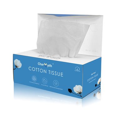 Charmyth Extra Thick Disposable Face Towel, Disposable Makeup Removing Wipes, 100% USA Cotton and 100% Organic &amp; Cruelty Free, Lint-Free Cotton Tissues for Sensitive Skin 1 Count (Pack of 100)