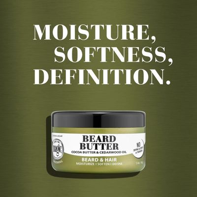 SoftSheen-Carson Magic Men's Grooming Conditioning Beard Butter With Cocoa Butter and Cedarwood Oil, Moisturizes, Softens and Define With No Drying Alcohol, 3.5 ounces
