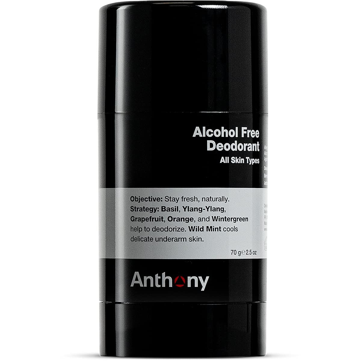 Anthony Alcohol Free, Aluminum Free Deodorant for Men - Non-Irritant Cool Gel Stick for Sensitive Skin - Sport Strength Stick Prevents Odor All Day - Clear, Stain Free - 2.5 Fl Oz