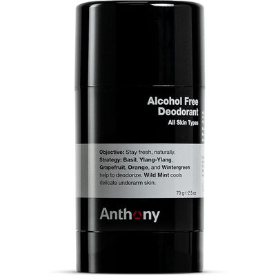 Anthony Alcohol Free, Aluminum Free Deodorant for Men - Non-Irritant Cool Gel Stick for Sensitive Skin - Sport Strength Stick Prevents Odor All Day - Clear, Stain Free - 2.5 Fl Oz