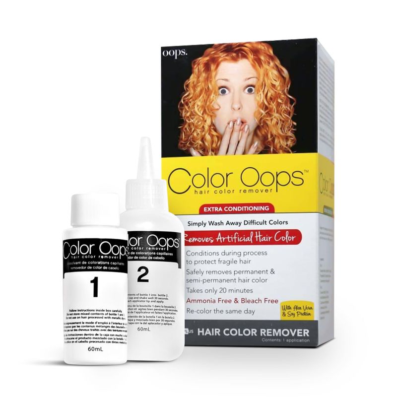 Color Oops Extra Conditioning Hair Color Remover, 1 Application, Hair Dye Remover Processes in 20 Minutes, Safely Removes Permanent &amp; Semi-Permanent Hair Color, Ammonia &amp; Bleach Free