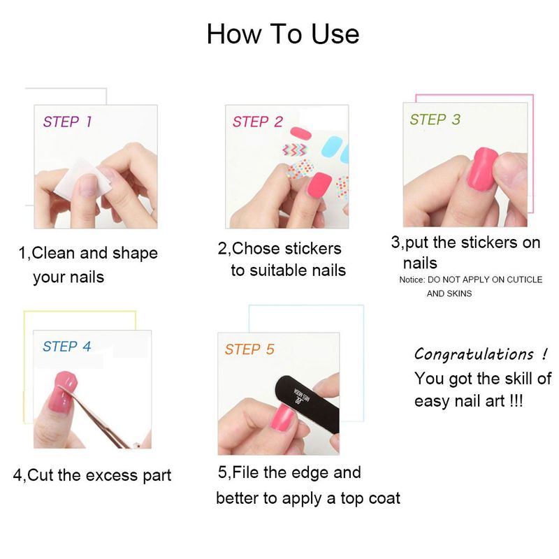 WOKOTO 6 Sheets Self-Adhesive Nail Polish Wraps for Toes and 1Pc Nail File Shinny Solid Silver Stickers Toe Nail Polish Strips for Women Girl Kids