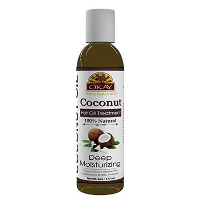 OKAY | Coconut Hot Oil Treatment | For All Hair Types &amp; Textures | Deeply Penetrating | 100% Natural | Free of Paraben, Silicone | 6 oz