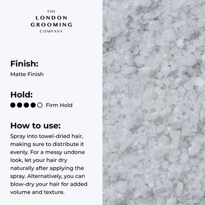 The London Grooming Company Sea Salt Hair Spray for Men | Messy/Textured Look | Firm All-Day Hold - Matte Finish | 8.8 Fl Oz (250ml)