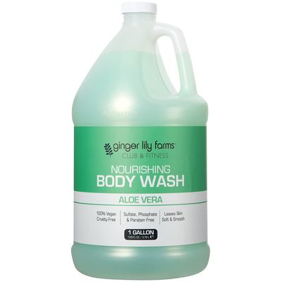 Ginger Lily Farms Club &amp; Fitness Nourishing Body Wash, 100% Vegan &amp; Cruelty-Free, Bath &amp; Shower Gel for Men and Women, Aloe Vera Scent, 1 Gallon (128 fl. oz.) Refill