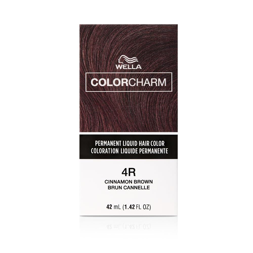 COLORCHARM Permanent Liquid Hair Color for Gray Coverage| 4R Cinnamon Brown | 1.4 Fl Oz