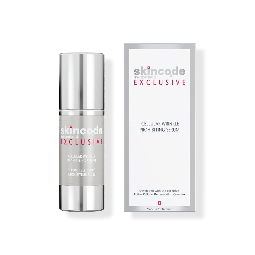 Skincode Exclusive Cellular Wrinkle Prohibiting Serum - Advanced Anti-Aging Gel-Serum | Hydration &amp; Youthfulness, Reduces Wrinkles | Dermatologically Tested, Paraben &amp; Allergen-Free (1.0 Oz / 30 mL)
