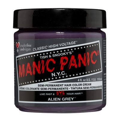 MANIC PANIC Alien Grey Hair Dye - Classic High Voltage - Semi-Permanent Hair Color - Cool, Medium Slate Grey Shade - Vegan, PPD &amp; Ammonia-Free - For Coloring Hair on Women &amp; Men