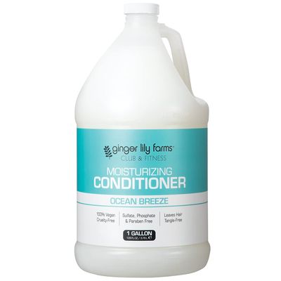 Ginger Lily Farms Club &amp; Fitness Moisturizing Conditioner for Dry Hair, 100% Vegan &amp; Cruelty-Free, Ocean Breeze Scent, 1 Gallon (128 fl oz) Refill