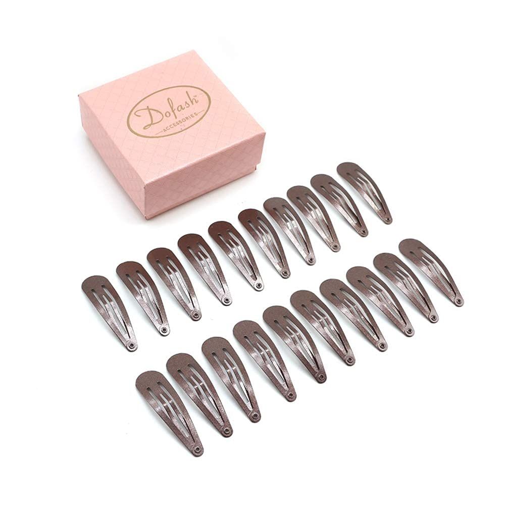 Dofash 5Cm/2In Snap Hair Clips Metal Hair Clips Hair Accessories Hair Clips For Women 20Pcs (Brown)