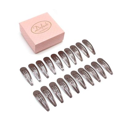 Dofash 5Cm/2In Snap Hair Clips Metal Hair Clips Hair Accessories Hair Clips For Women 20Pcs (Brown)