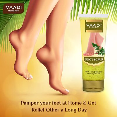 Vaadi Herbals Foot Scrub Foot Scrub Exfoliator Foot Scrub Cream Natural, Anti-Fungal Callus Remover And Therapeutic Exfoliator Fast Absorbing Makes Your Feet Super Soft 110 Grams