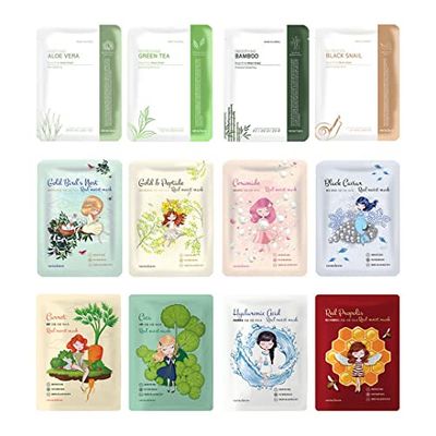 Veraclara] Facial Mask Sheet | Korean Skincare | Lighten, Moisturize, Firming Skin | Diminish Dark Spot &amp; Circles (16PRIMECOMBE)
