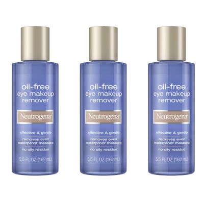 Neutrogena Gentle Oil-Free Eye Makeup Remover &amp; Cleanser for Sensitive Eyes, Non-Greasy Makeup Remover, Removes Waterproof Mascara, Dermatologist &amp; Ophthalmologist Tested, 3 x 5.5 fl. oz