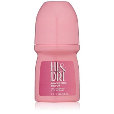 Hi &amp; Dri Anti Perspirant Deodorant Roll On Powder Fresh 1.7 oz (Pack of 6)