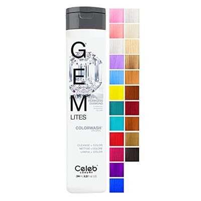 Celeb Luxury Gem Lites Colorwash, Professional Semi-Permanent Hair Color Depositing Shampoo, Flawless Diamond, 8.25 Fl Oz (Pack of 1)