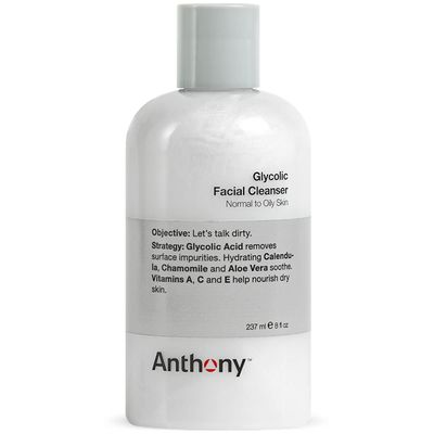 Anthony Glycolic Facial Cleanser for Men - Daily Cleansing Face Wash and Shave Prep - Hydrating, Exfoliating, and Gentle on Sensitive Skin - Non-foaming, 8 Fl. Oz