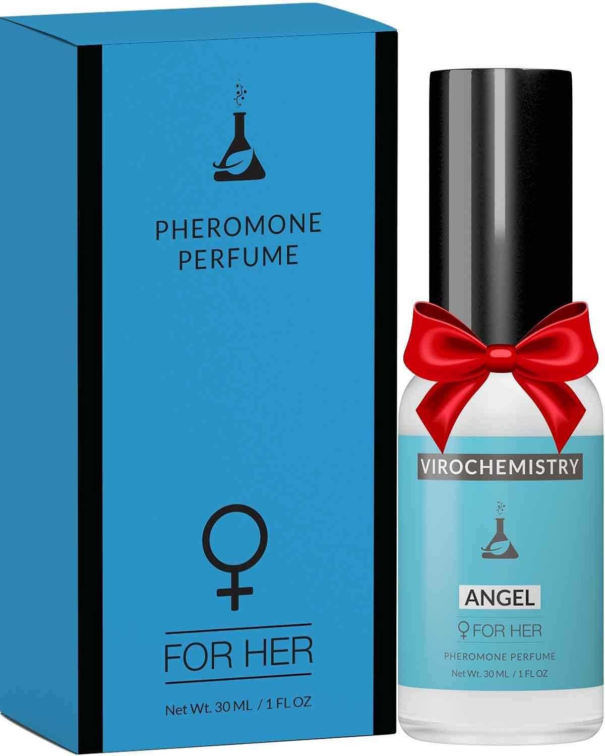 VIROCHEMISTRY Pheromones to Attract Men for Women (Angel) - Elegant, Ultra Strength Organic Fragrance Body Perfume (1 Fl. Oz)(Human Grade Pheromones to Attract Men)