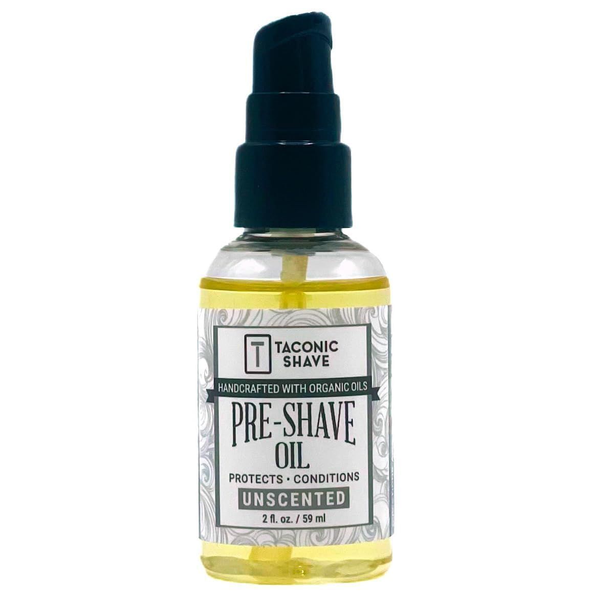 Taconic Shave Premium Natural Pre-Shave Oil (2 oz.) - Unscented - Protects Against Irritation and Razor Burn when Shaving with a Cartridge, Safety or Straight Razor