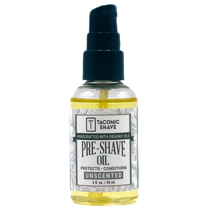 Taconic Shave Premium Natural Pre-Shave Oil (2 oz.) - Unscented - Protects Against Irritation and Razor Burn when Shaving with a Cartridge, Safety or Straight Razor