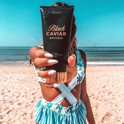 Onyx Black Caviar Dark Tanning Lotion - Advanced Black Bronzer &amp; Instant Tan Enhancer, Get Insanely Dark Tan for Men &amp; Women, Tinted Moisturizer with Instant Results for Indoor &amp; Outdoor