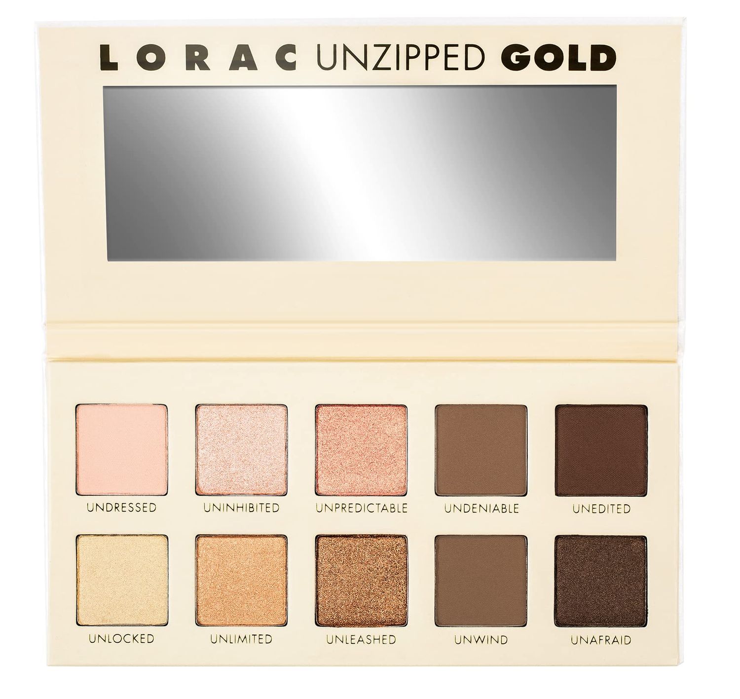 LORAC Unzipped Matte &amp; Glitter Eyeshadow Palette, Gold | Cruelty Free, Gluten Free, Vegan
