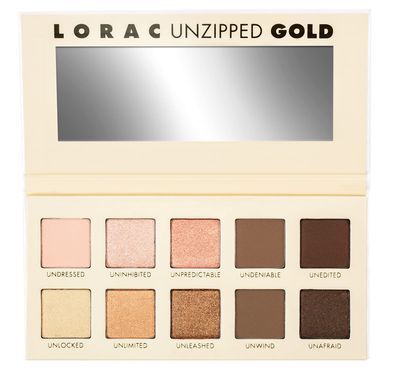 LORAC Unzipped Matte &amp; Glitter Eyeshadow Palette, Gold | Cruelty Free, Gluten Free, Vegan