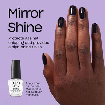 OPI Mirror Shine Top Coat | Nail Polish Top Coat | Brilliant &amp; Glossy, High Shine, Protects Nails