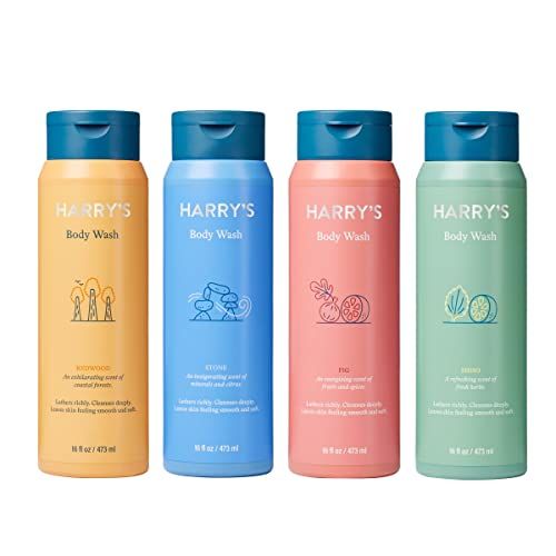 Harry&#39;s Men&#39;s Body Wash - Body Wash for Men - Variety Pack - 16 Fl oz , Pack of 4 (Packaging May Vary)