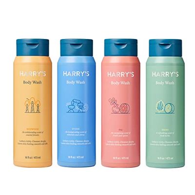 Harry&#39;s Men&#39;s Body Wash - Body Wash for Men - Variety Pack - 16 Fl oz , Pack of 4 (Packaging May Vary)