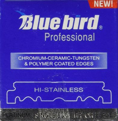 100 BLUEBIRD Single Edge Razor Blades for Barbers Hi-Stainless