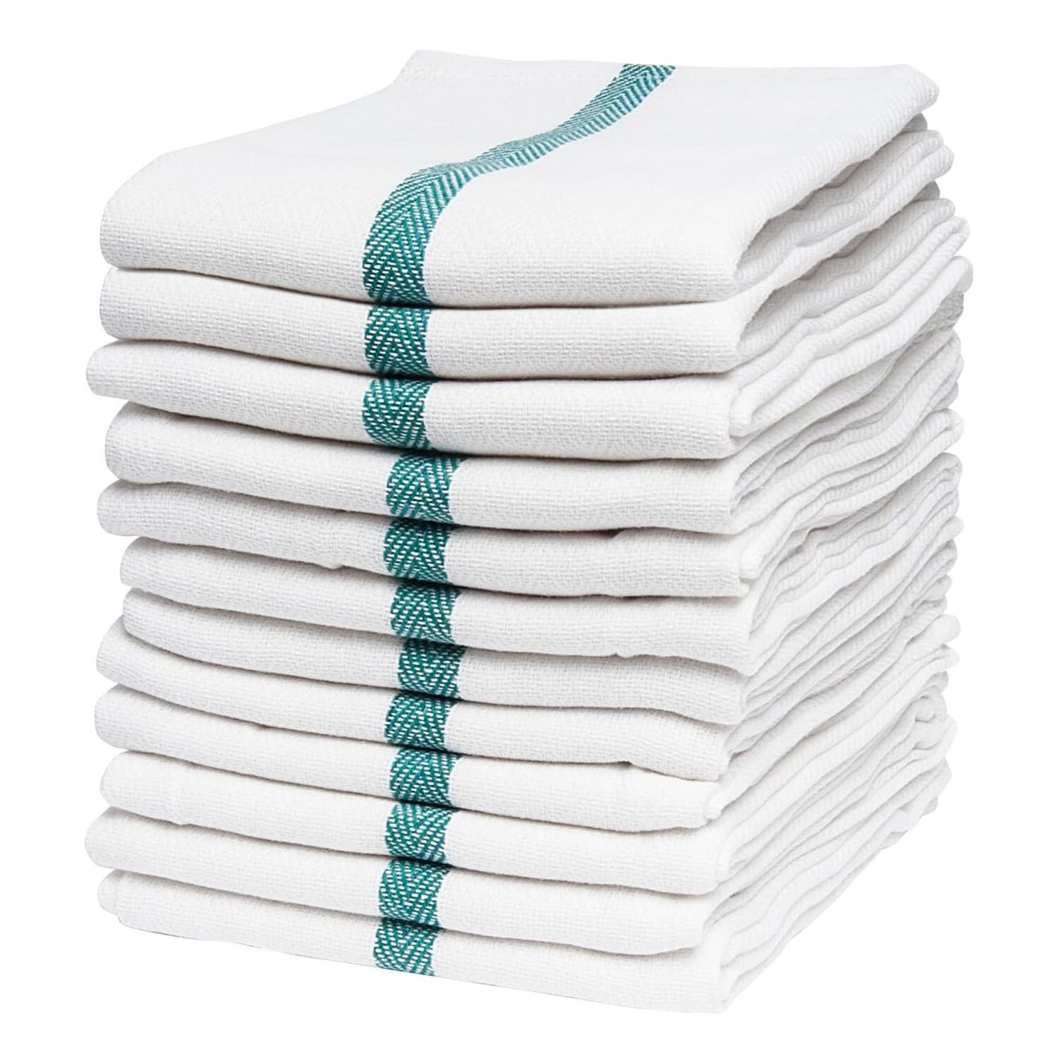 Diane DET005 100% Cotton Barber Towels 15&quot;x26&quot; for Salon, Spa, Barber Shop, White - 12 Pack