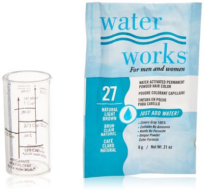 Water Works Water Activated Permanent Powder Hair Color for Men and Women, #27 Natural Light Brown
