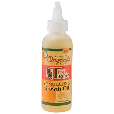 Originals by Africa&#39;s Best Therapy Tea Tree Oil Stimulating Growth Oil - Moisturizing Treatment for Hair and Scalp, Relieves Itchiness and Flakiness, Replenishes Brittle Hair, 4oz Bottle