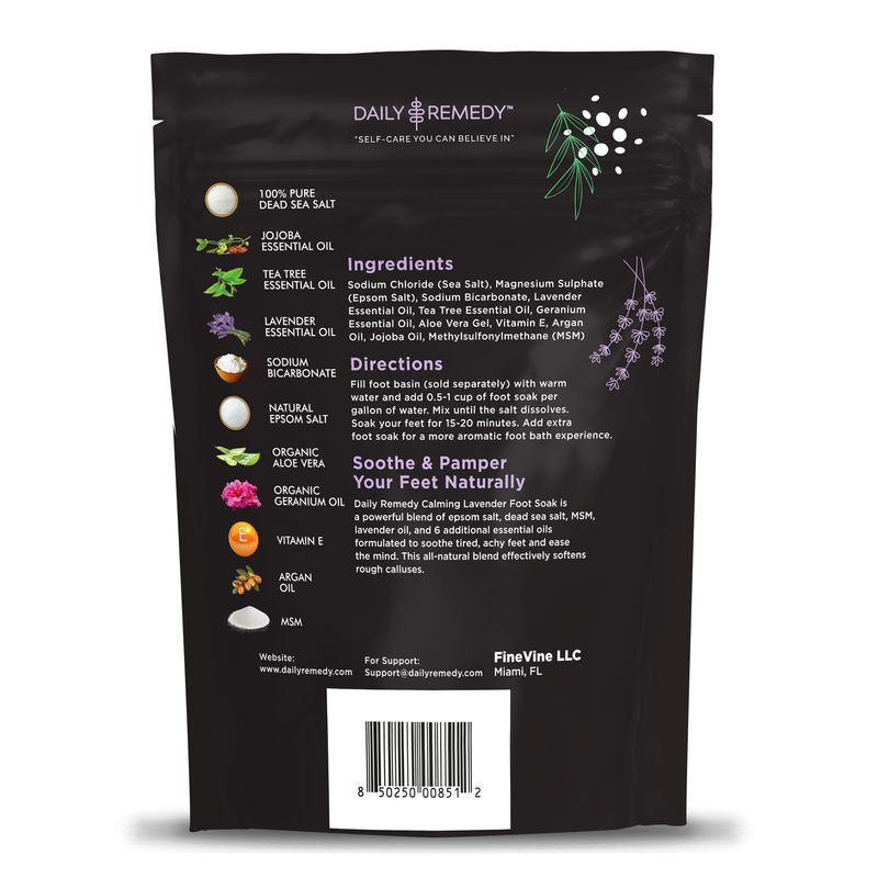 Calming Lavender Foot Soak with Epsom Salt, Made in USA, Foot Soak Soothes Sore Tired Feet, Athletes Foot, Stubborn Foot Odor, Softens Calluses &amp; Helps Treat Toenail, 16 oz 1 lb