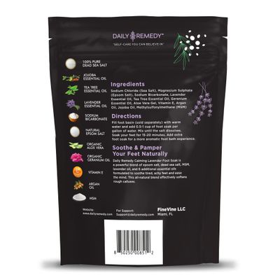 Calming Lavender Foot Soak with Epsom Salt, Made in USA, Foot Soak Soothes Sore Tired Feet, Athletes Foot, Stubborn Foot Odor, Softens Calluses &amp; Helps Treat Toenail, 16 oz 1 lb