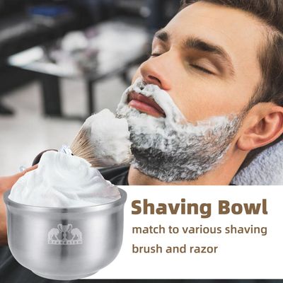 Grandslam Shaving Soap Bowl, 304 Heavy Duty Stainless Steel Shaving Lather Bowl for Men, Double Layer Heat Preservation, Create Rich Shaving Cream and Keep Your Lather Warm