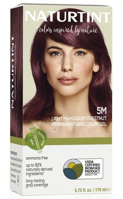 Naturtint 5M Light Mahogany Chestnut Permanent Hair Color (Pack of 1), Ammonia Free, Vegan, Cruelty Free, up to 100% Gray Coverage, Long Lasting Results (Packaging may vary)