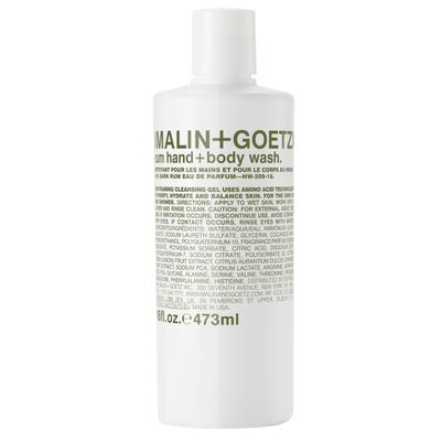 Malin + Goetz Rum Hand &amp; Body Wash, 16 Fl. Oz. - Men &amp; Women Natural Body Wash For All Skin Types, Foaming Hydrating Cleansing Gel, Cruelty-Free &amp; Vegan